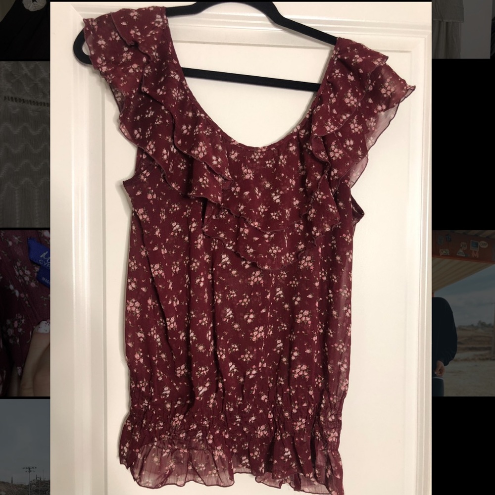 Off the shoulder floral sheet top